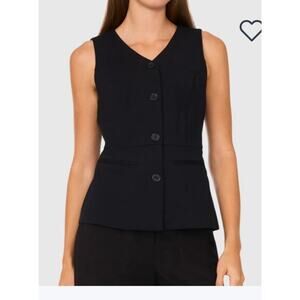 NWT Halogen Black fitted v neck menswear vest size XS
